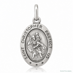 Sterling Silver Antiqued St. Christopher Medal - Lifestyle View