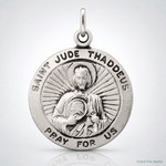 Sterling Silver Antiqued Saint Jude Thaddeus Medal - Lifestyle View