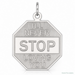 Sterling Silver Rhodium-plated I'll Never stop loving you Charm - Lifestyle View