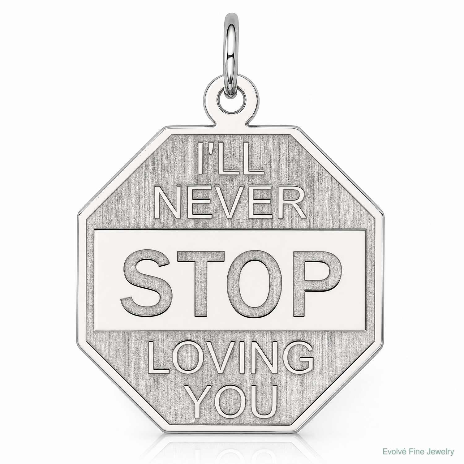 Sterling Silver Rhodium-plated I'll Never stop loving you Charm - Lifestyle View