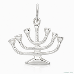 Sterling Silver Menorah Charm - Lifestyle View