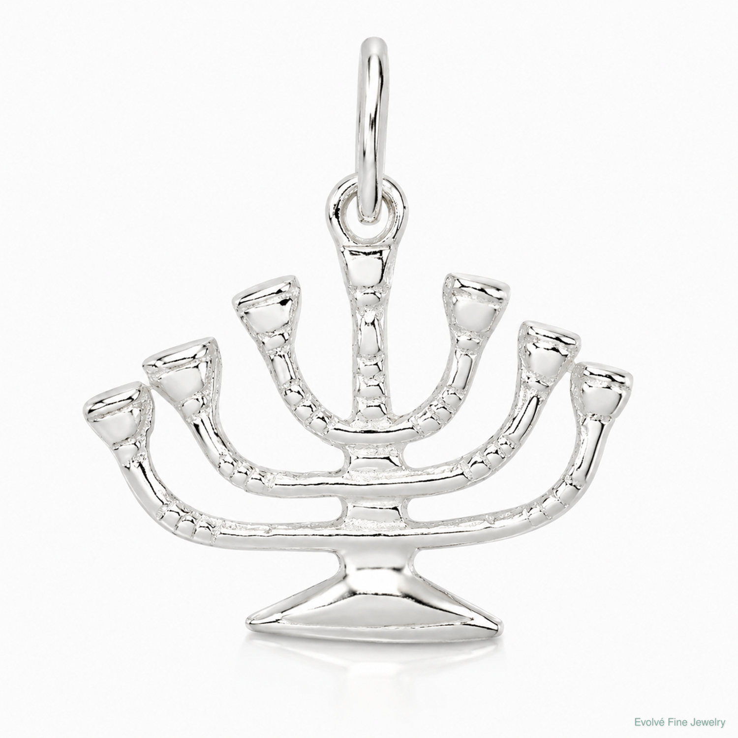 Sterling Silver Menorah Charm - Lifestyle View