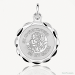 Sterling Silver Rhodium-plated St. Christopher Medal Charm - Lifestyle View