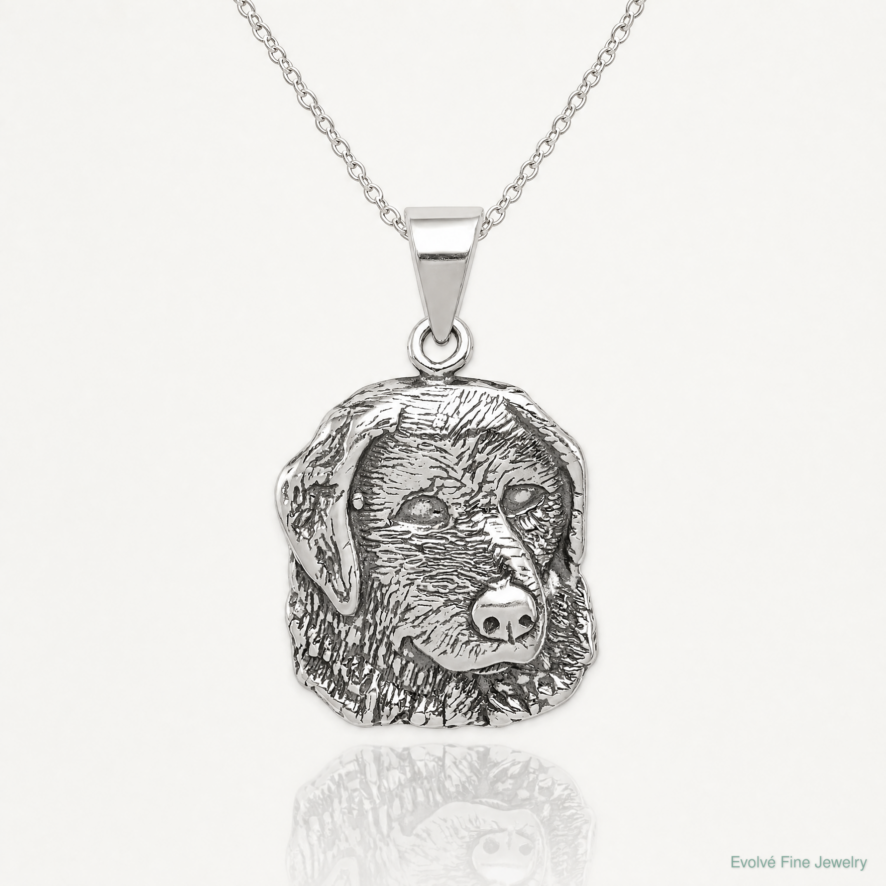 Sterling Silver Antiqued Dog Charm - Lifestyle View