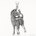 Sterling Silver Antiqued Zebra Pendant - Lifestyle View