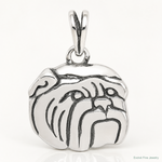 Sterling Silver Antiqued Bulldog Charm - Lifestyle View