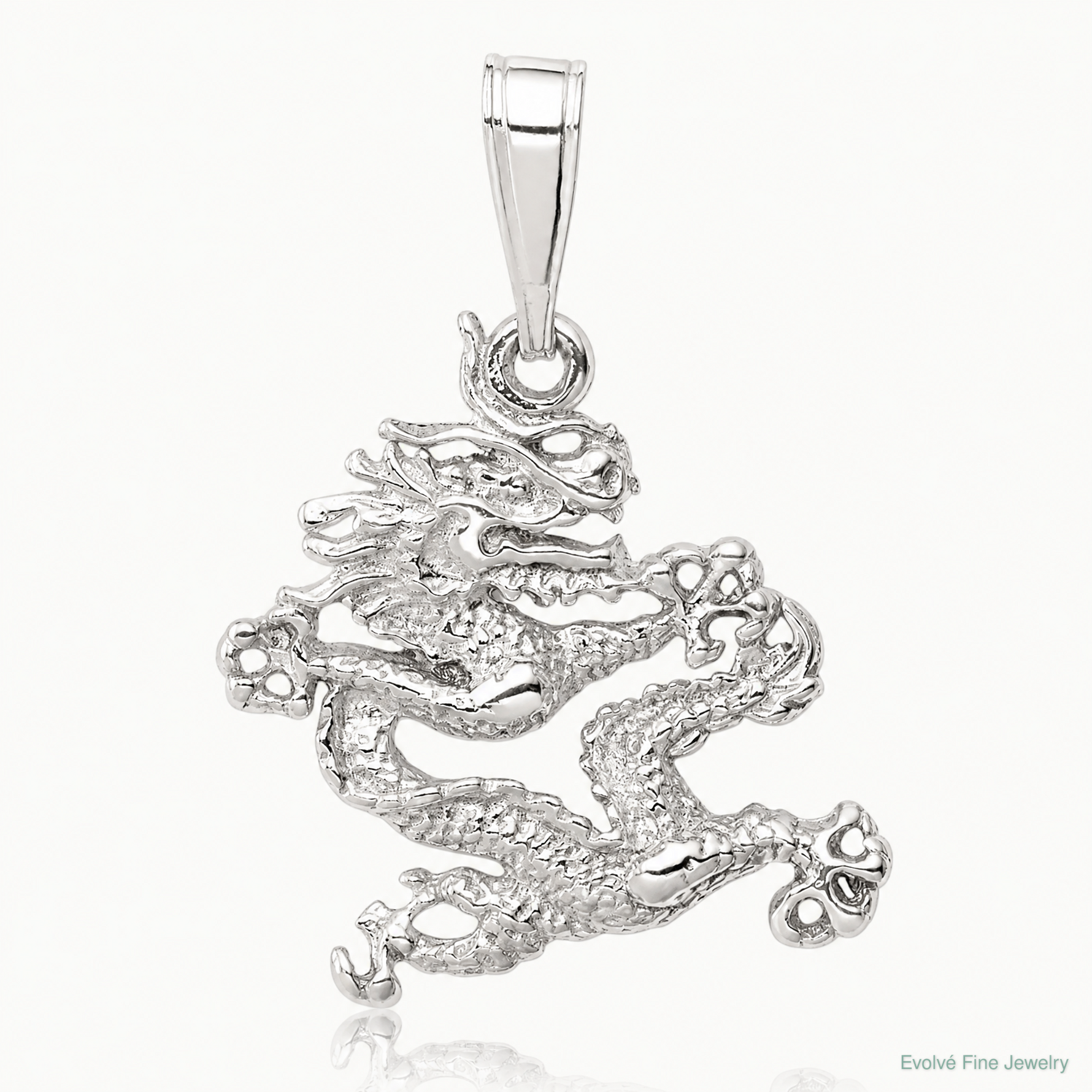 Sterling Silver Dragon Pendant - Lifestyle View