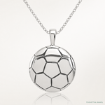 Sterling Silver Antiqued Soccer Ball Pendant - Lifestyle View