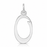 Sterling Silver Rhodium-plated Stamped Letter O Initial Charm - Lifestyle View