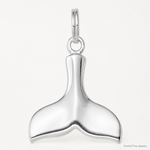 Sterling Silver Rhodium-plated Whale Tail Charm - Lifestyle View
