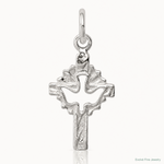 Sterling Silver Dove Cross Charm - Lifestyle View