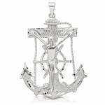 Sterling Silver Mariner Cross Pendant - Lifestyle View