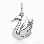 Sterling Silver Antiqued Swan Charm - Lifestyle View