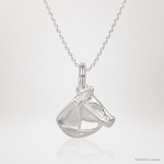 Sterling Silver Horse Head with Bridle Charm - Lifestyle View