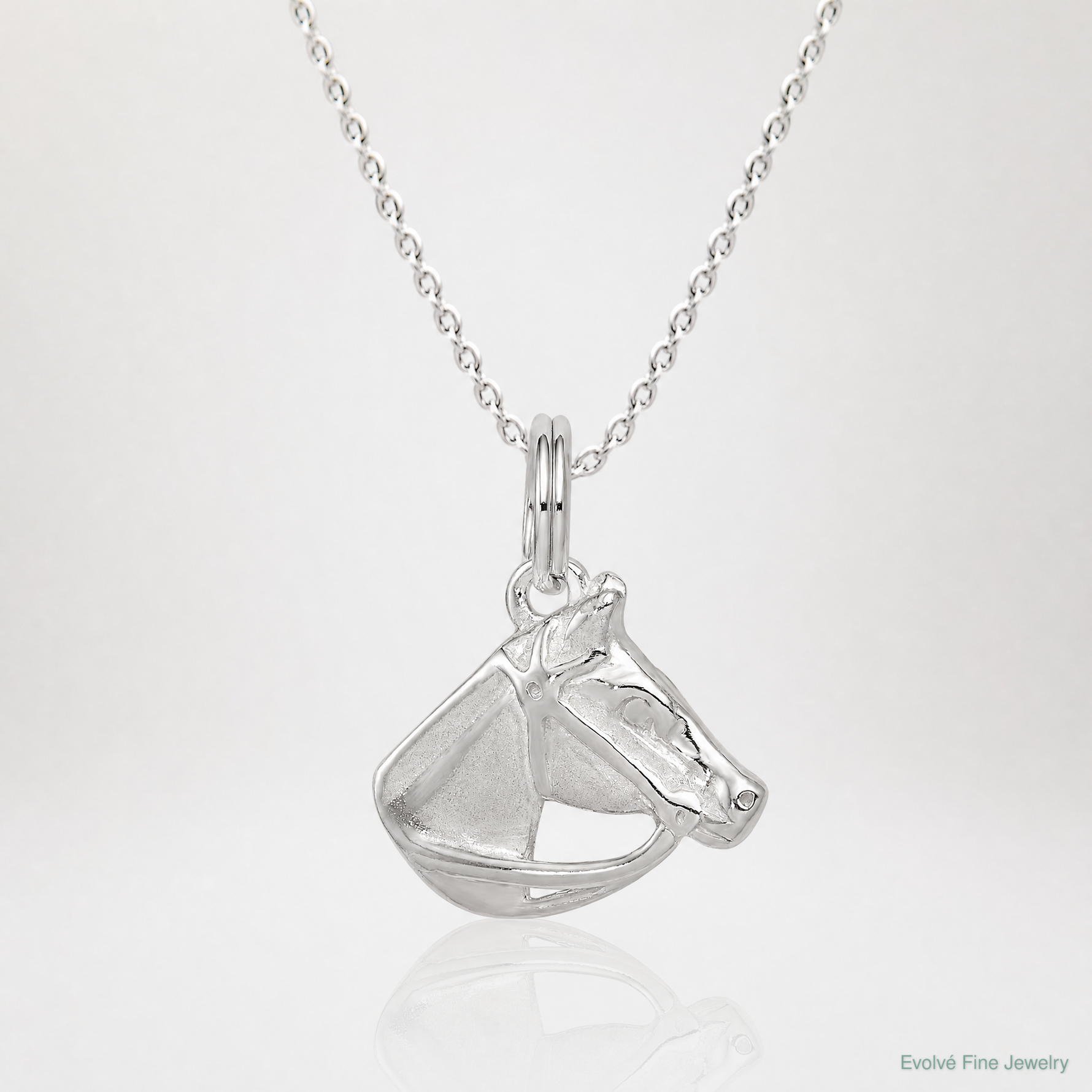 Sterling Silver Horse Head with Bridle Charm - Lifestyle View