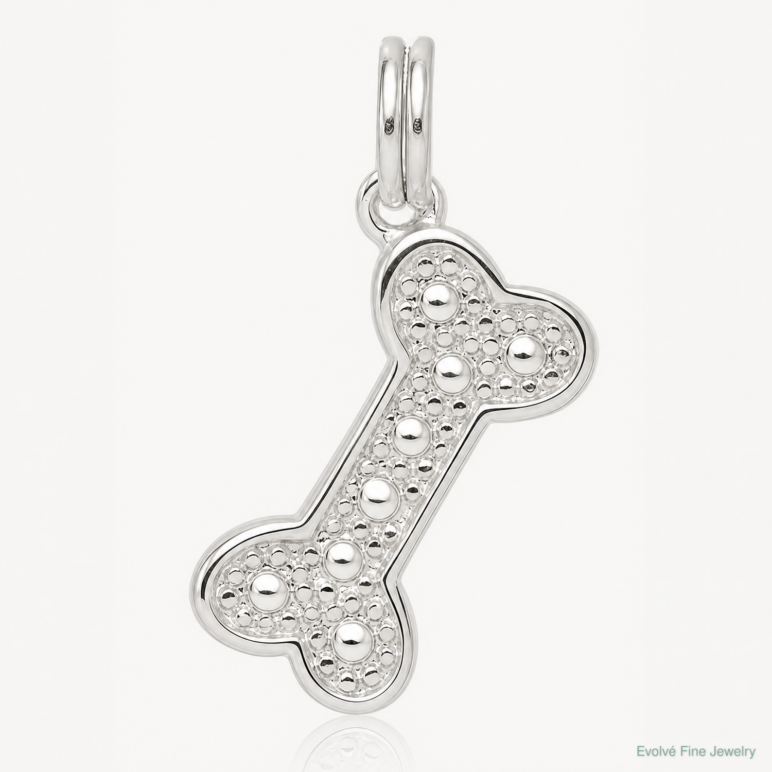 Sterling Silver Dog Bone Charm - Lifestyle View