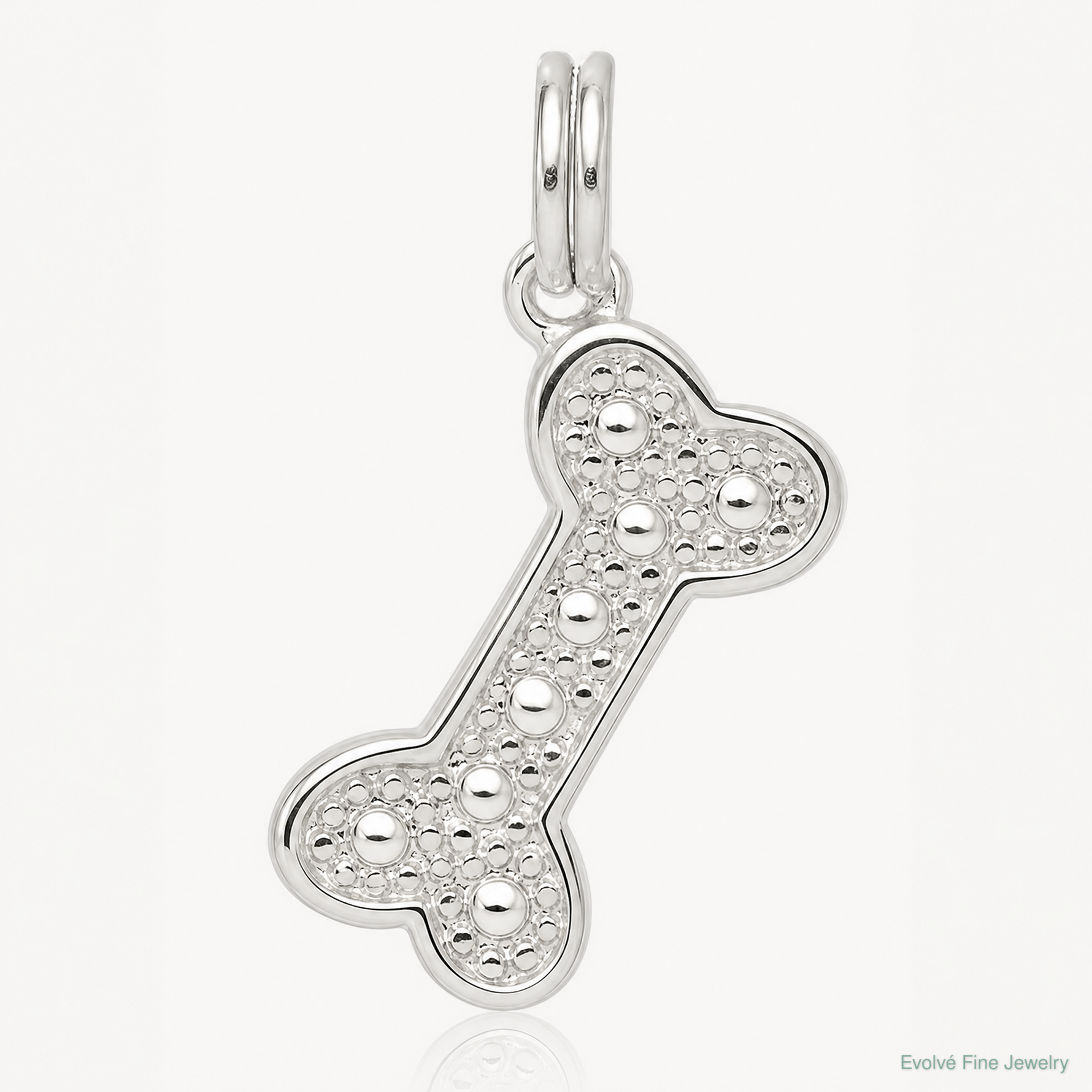 Sterling Silver Dog Bone Charm - Lifestyle View
