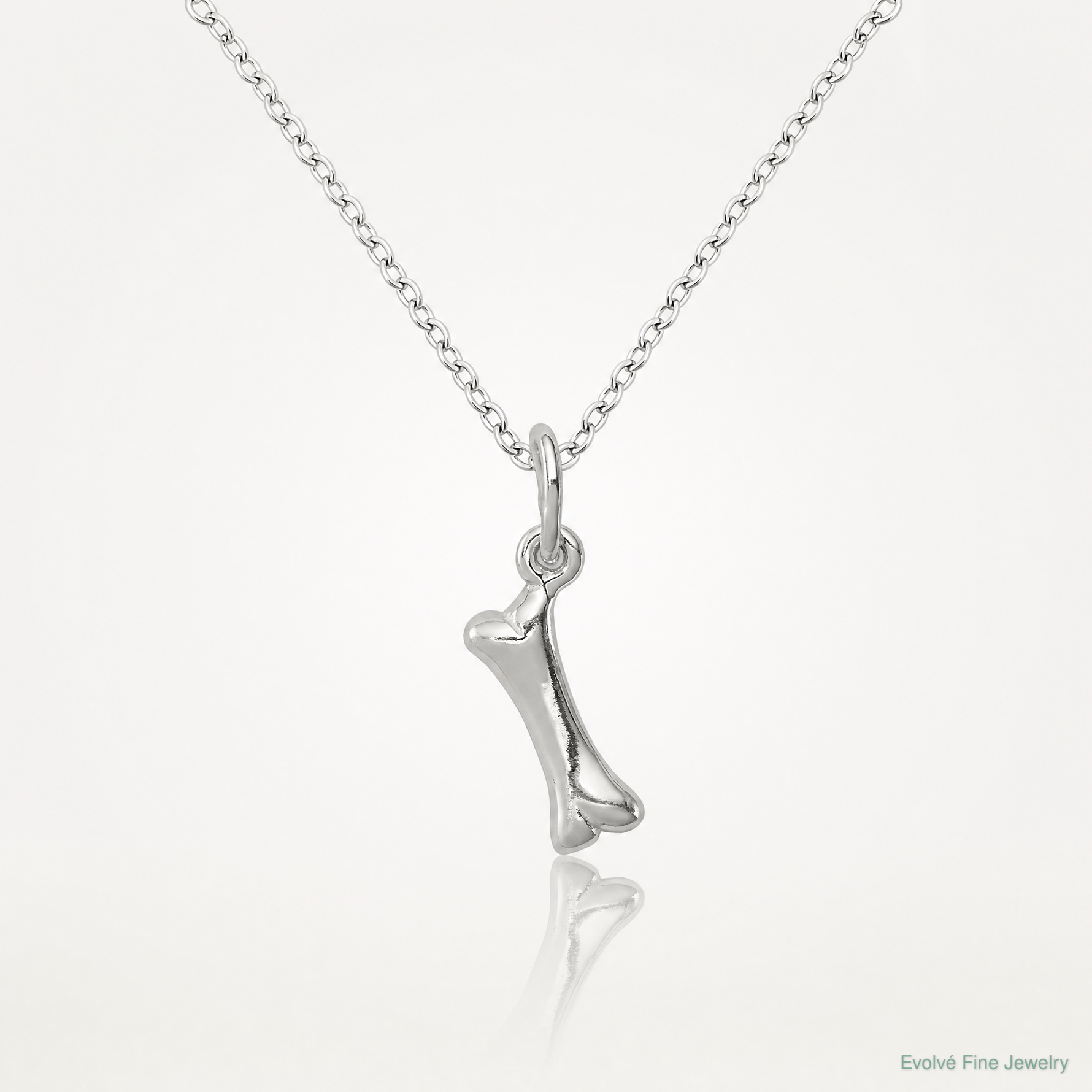 Sterling Silver Polished Bone Charm - Lifestyle View