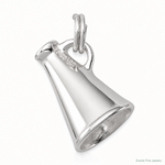 Sterling Silver Rhodium-plated Megaphone Charm - Lifestyle View