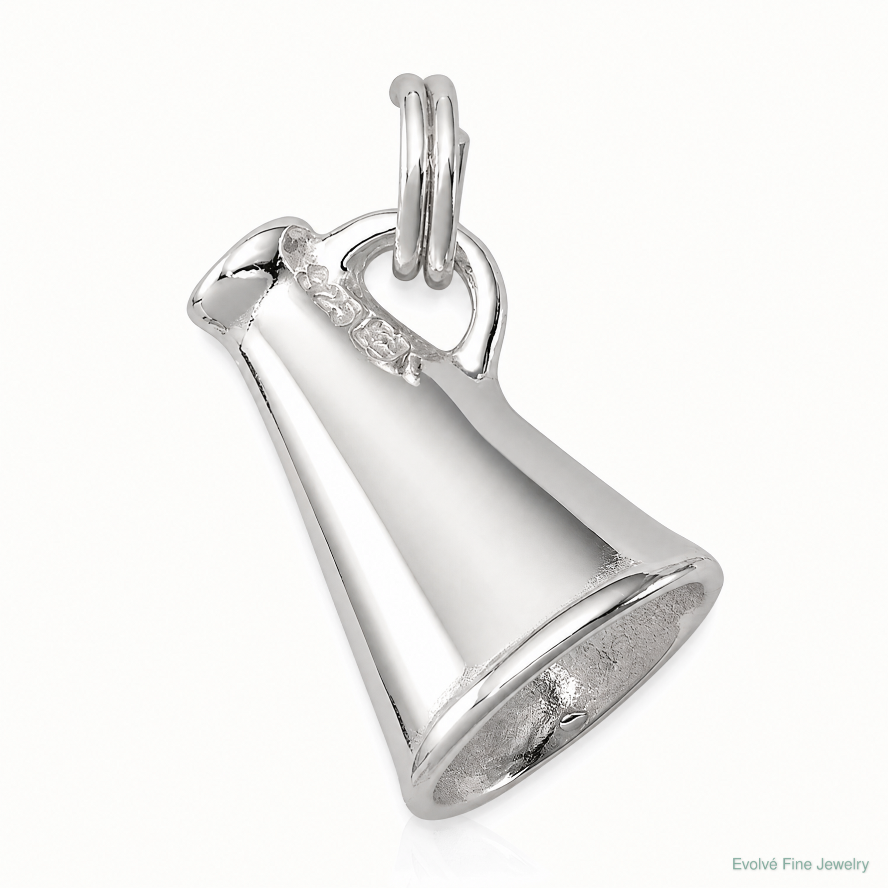 Sterling Silver Rhodium-plated Megaphone Charm - Lifestyle View