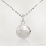 Sterling Silver Diamond Cut Soccer Ball Charm - Lifestyle View
