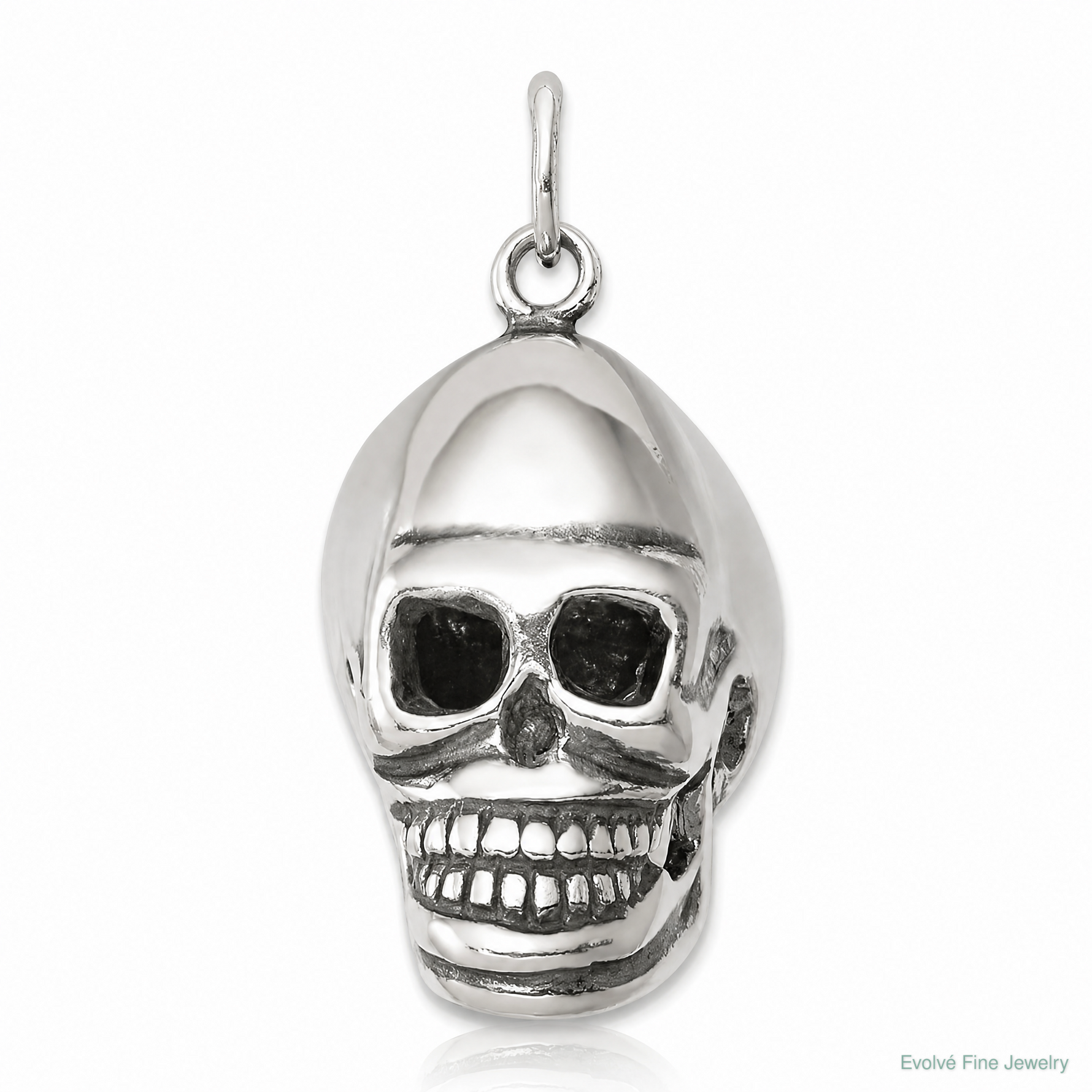 Sterling Silver Skull Pendant - Lifestyle View