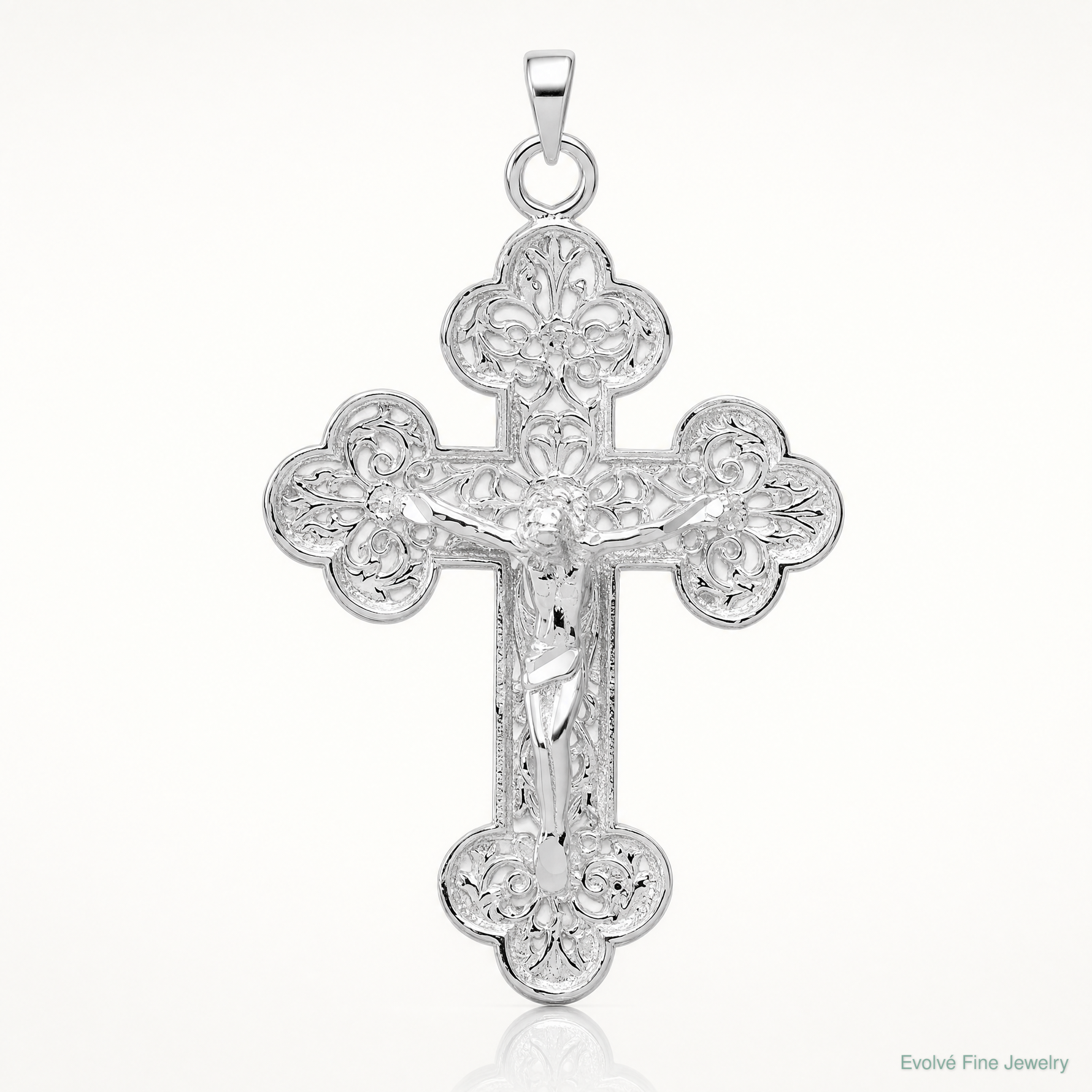 Sterling Silver Crucifix Pendant - Lifestyle View
