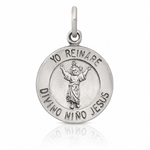 Sterling Silver Antiqued Divino Nino Medal (Divine Infant Jesus) - Lifestyle View