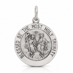 Sterling Silver Antiqued Holy Trinity Medal - Lifestyle View