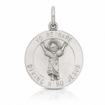 Sterling Silver Antiqued Divino Nino Medal (Divine Infant Jesus) - Lifestyle View