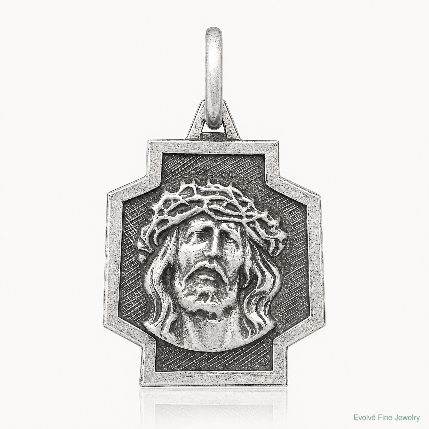 Sterling Silver Antiqued Ecce Homo Charm - Lifestyle View