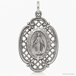Sterling Silver Antiqued Miraculous Medal - Lifestyle View