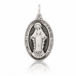 Sterling Silver Antiqued Miraculous Medal - Lifestyle View