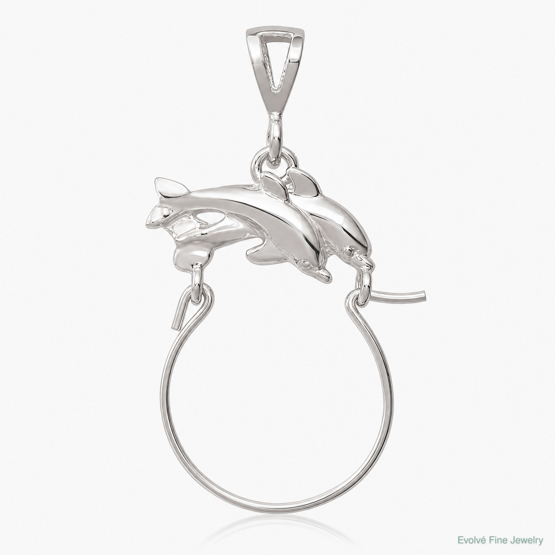 Sterling Silver Dolphin Charm Holder - Lifestyle View