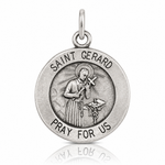 Sterling Silver Antiqued Saint Gerard Medal - Lifestyle View