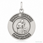 Sterling Silver Antiqued St. Gerard Medal Pendant - Lifestyle View