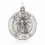 Sterling Silver Antiqued Saint Martha Medal - Lifestyle View