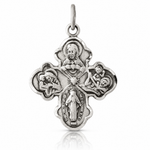 Sterling Silver Antiqued Reservible 4-way Medal - Lifestyle View