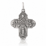 Sterling Silver Antiqued Reversible 4-way Medal - Lifestyle View