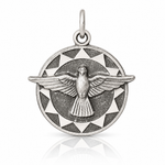Sterling Silver Antiqued Holy Spirit Medal - Lifestyle View