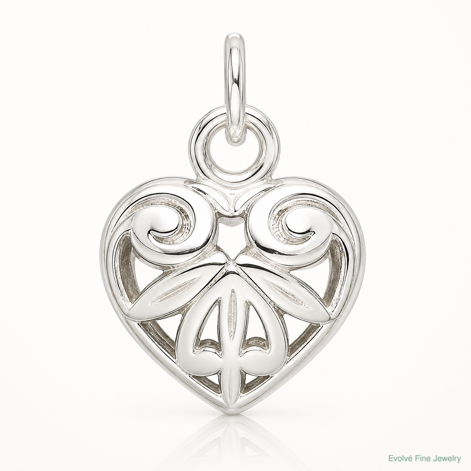 Sterling Silver Heart Charm - Lifestyle View