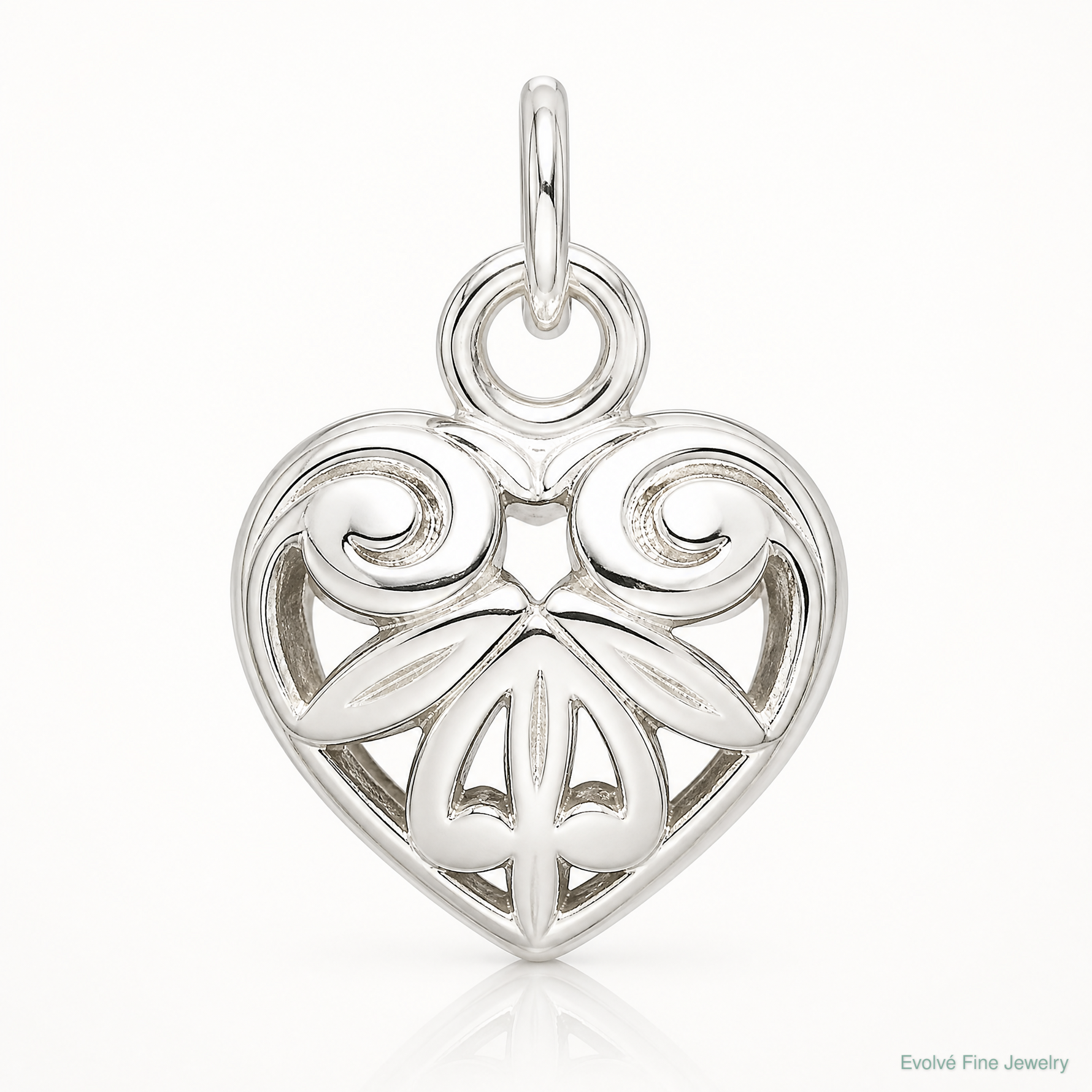 Sterling Silver Heart Charm - Lifestyle View