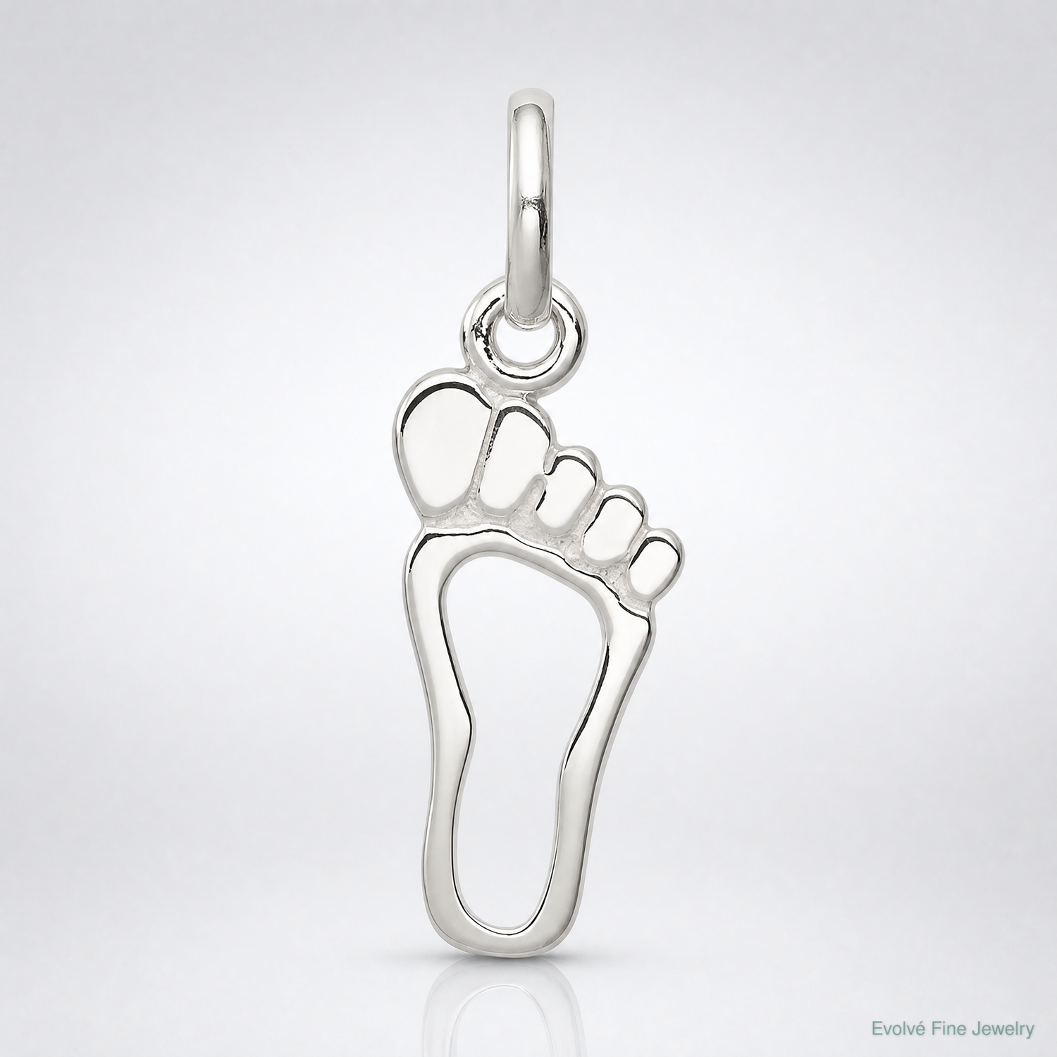 Sterling Silver Foot Charm - Lifestyle View