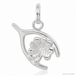 Sterling Silver Four Leaf Clover & Wishbone - Lifestyle View