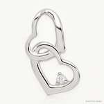 Sterling Silver Rhodium-plated CZ Hearts Pendant - Lifestyle View