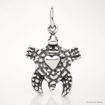 Sterling Silver Antiqued Sea Turtle Charm - Lifestyle View