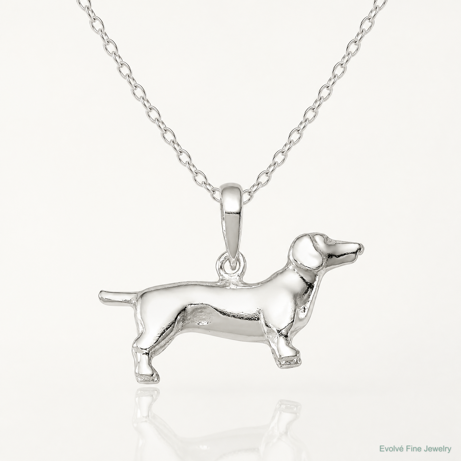 Sterling Silver Dachshund Pendant - Lifestyle View