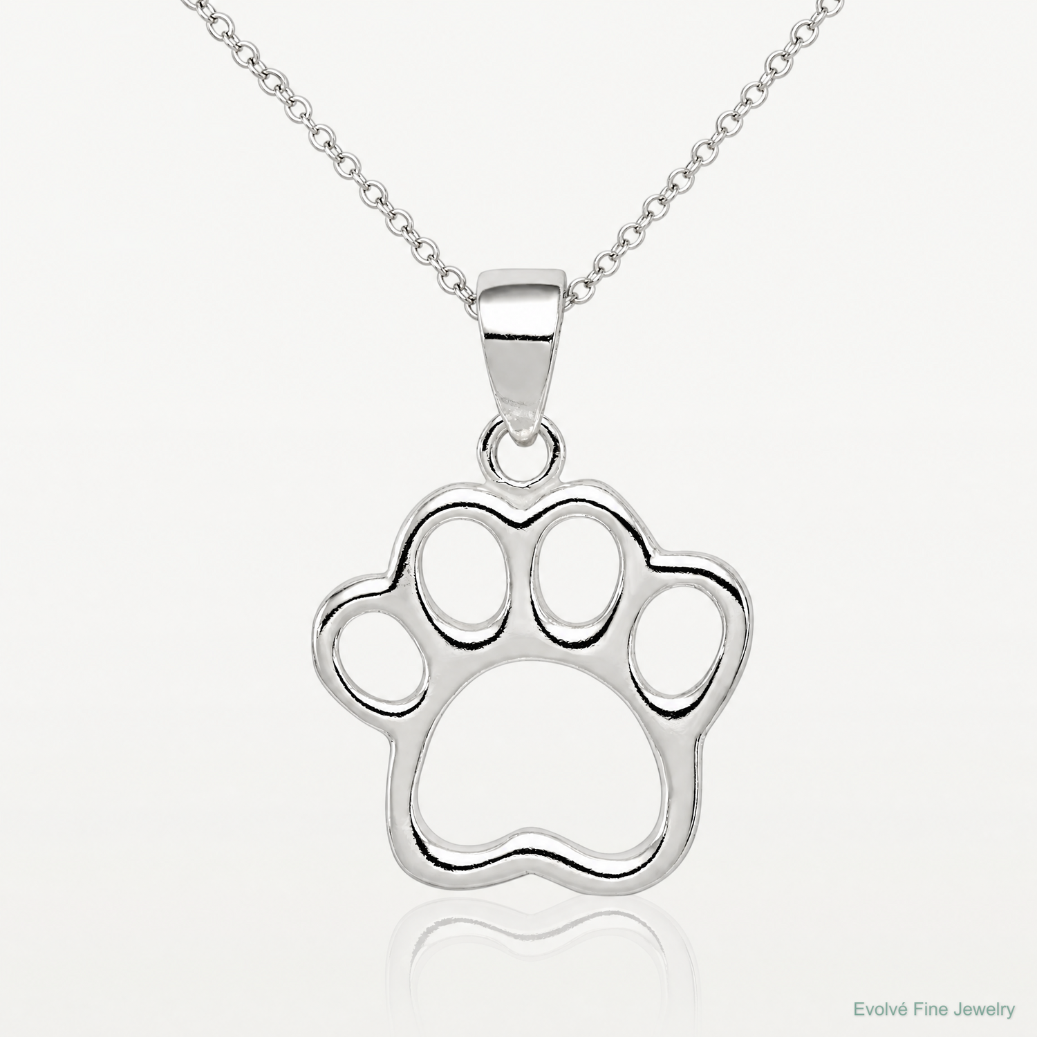 Sterling Silver Paw Pendant - Lifestyle View