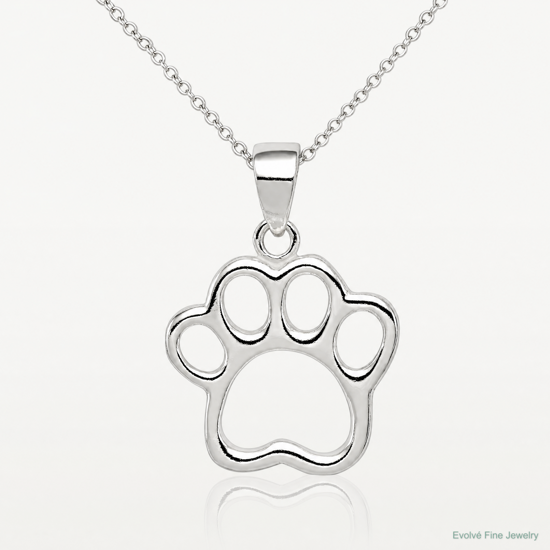 Sterling Silver Paw Pendant - Lifestyle View