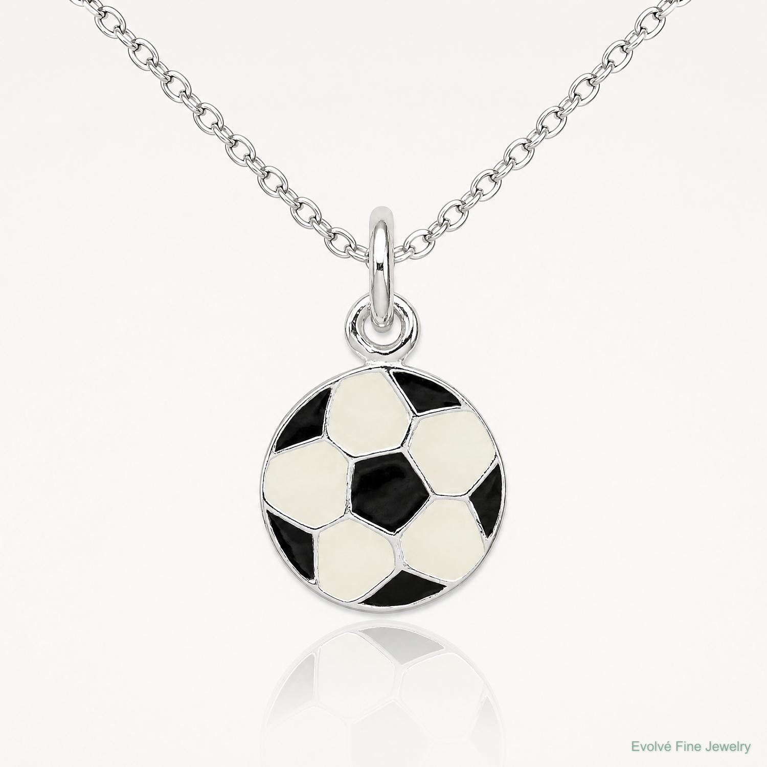 Sterling Silver Enameled Soccer Ball Charm - Lifestyle View